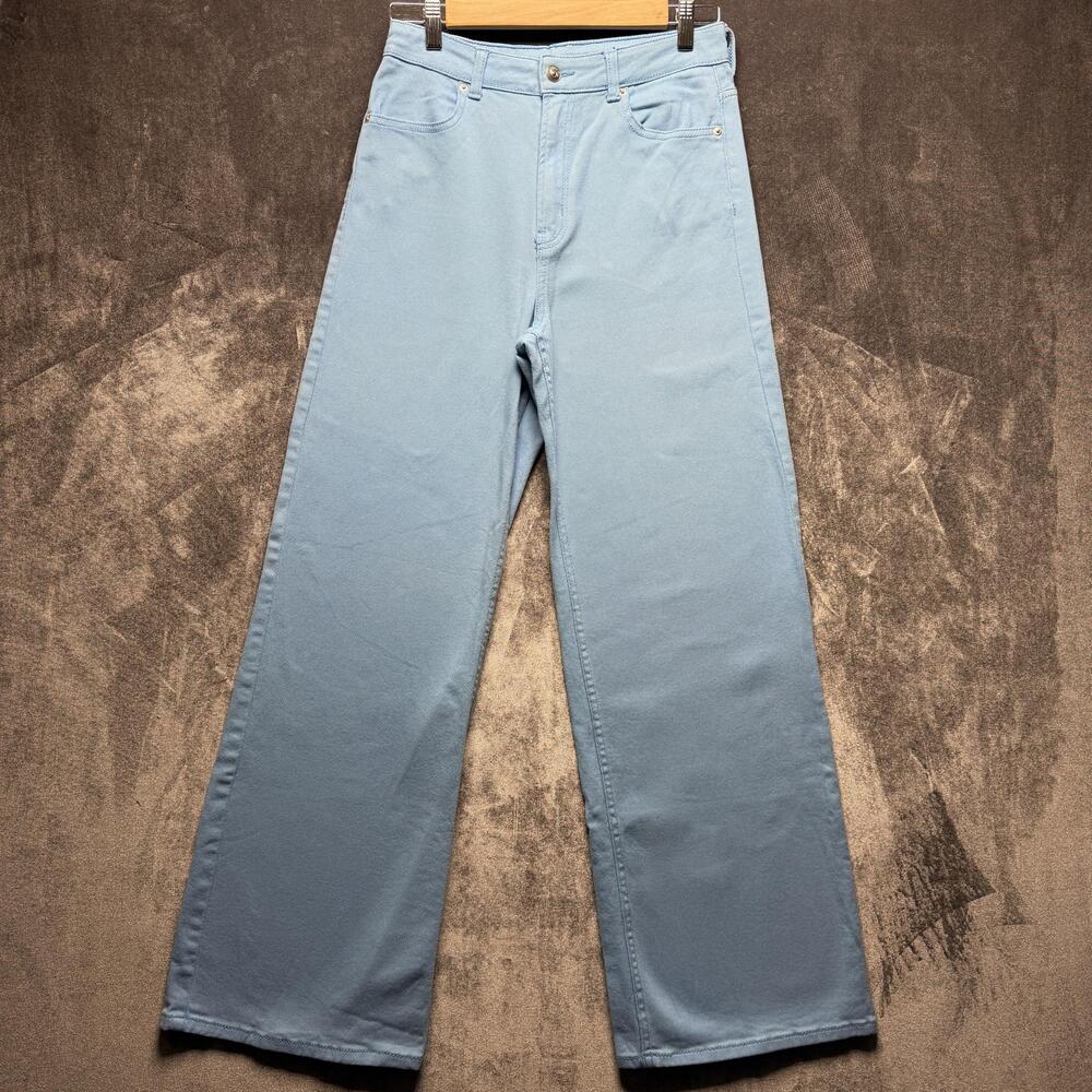 DIVIDED H&M Jeans Womens 6 Blue High Rise Wide Leg Light Wash Denim Relaxed